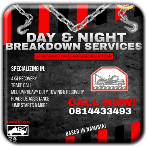 Day And Night Breakdown Services - Tow-In Services in Windhoek, Namibia